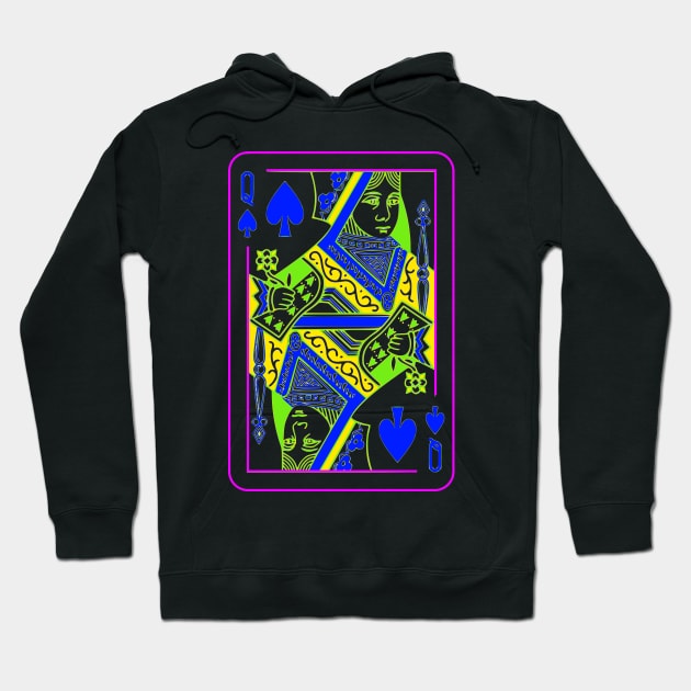 Queen of Spades Bright Mode Hoodie by inotyler